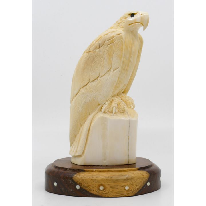 Sam Dimmick Alaskan Inuit Carved Eagle on Stand 8''