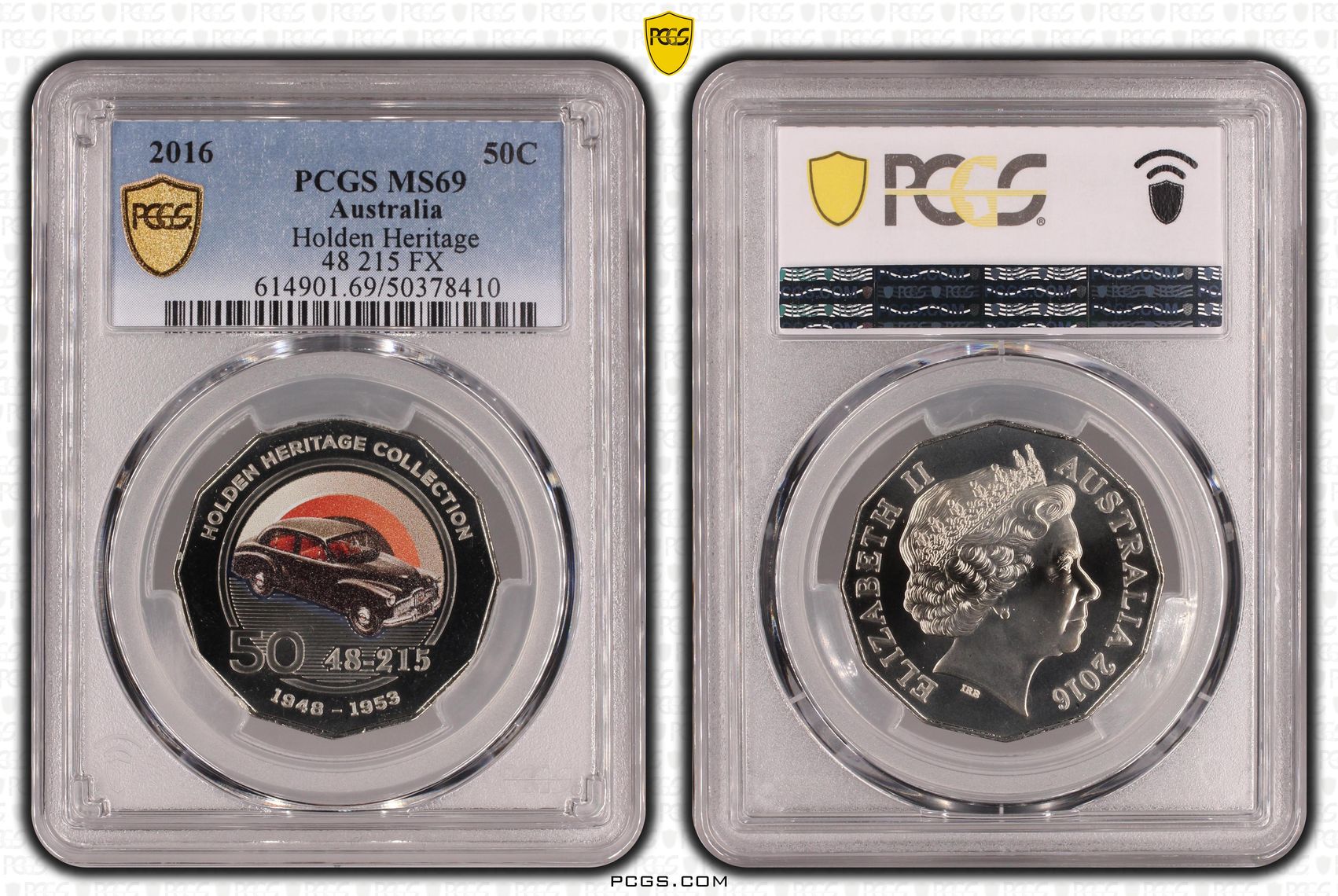 Holden Heritage - 48 215 FX , Fifty Cent, 2016, PCGS MS69