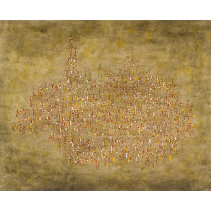Maria Frank Abrams ''Air Castles'' 1960 Mixed Media