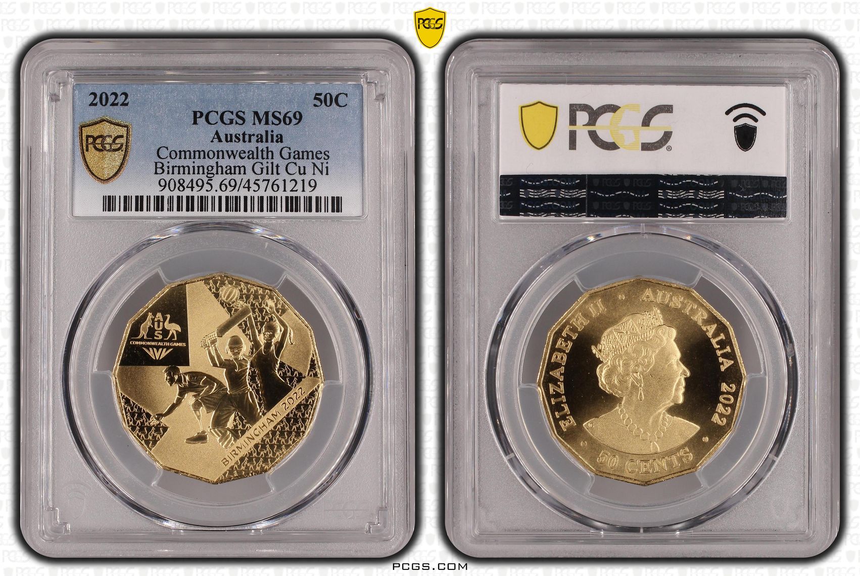 Commonwealth Games, Fifty Cent, 2022, PCGS MS69