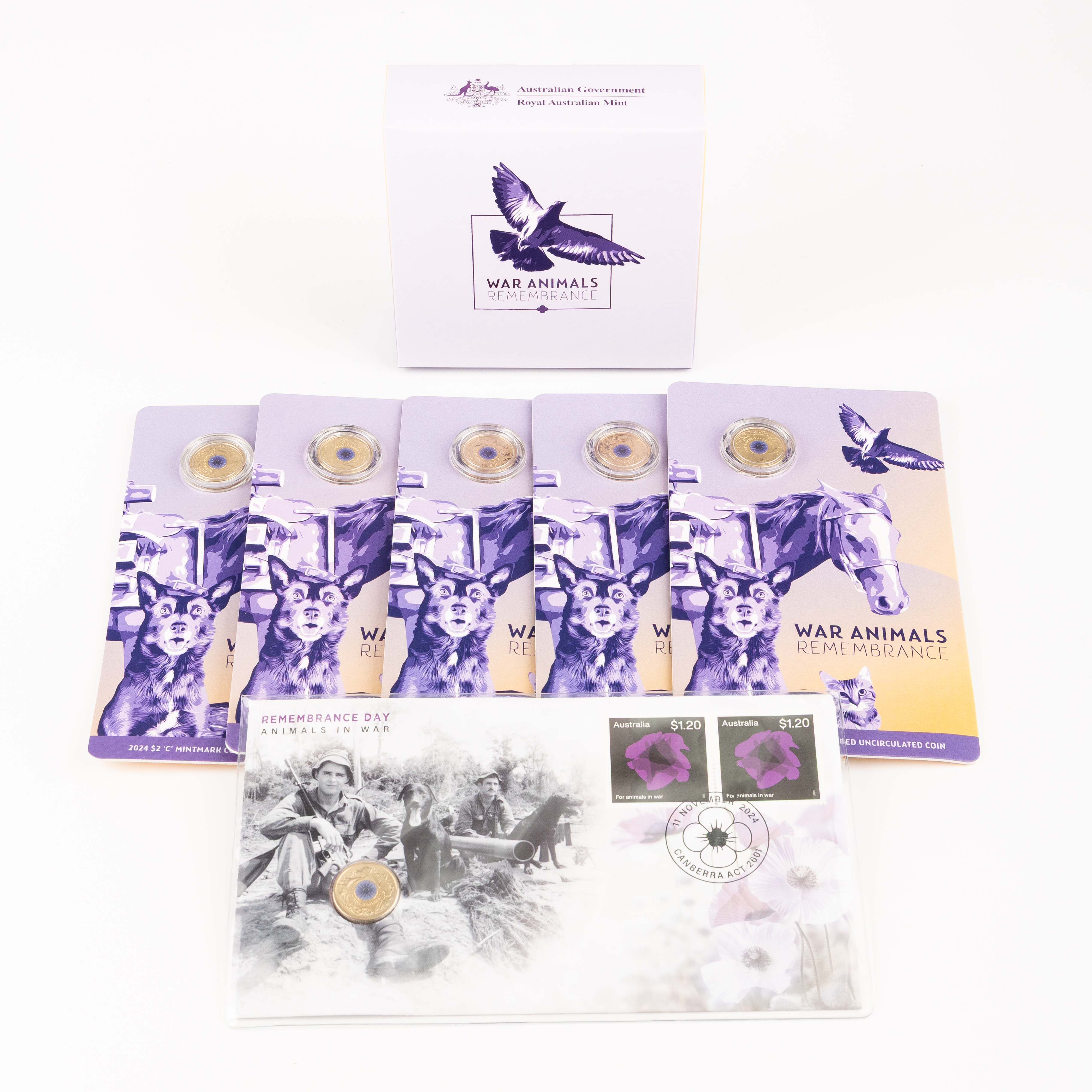 272 · Charles III, RAM - War Animals Remembrance, One Dollar, 2024, FDC