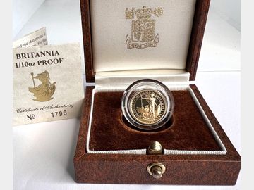 1988 ELIZABETH II PROOF 1/10TH GOLD £10 BRITANNIA COIN