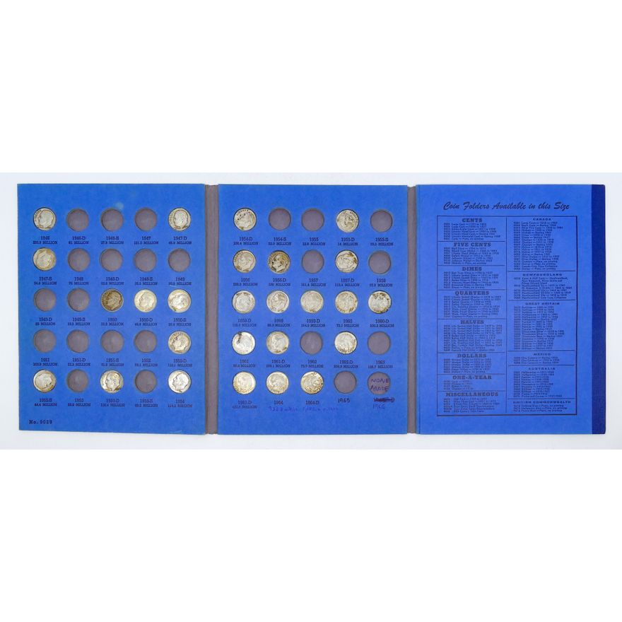 US Roosevelt Silver Dime Blue Book 26pc