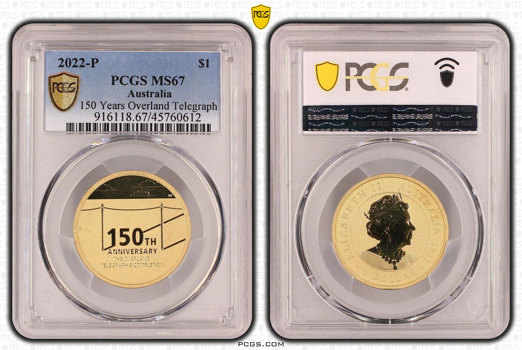 150 Years Overland Telegraph, One Dollar, 2022-P POP Report 2/0, PCGS MS 67