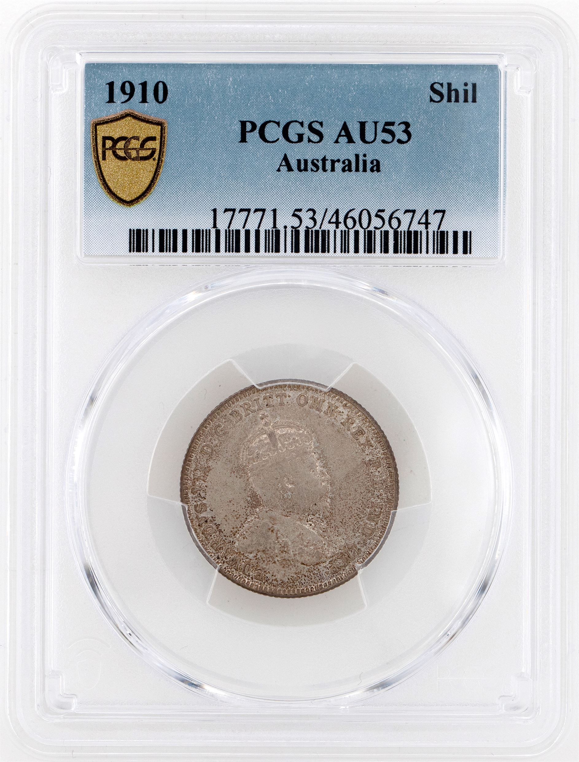 1910 Australia Shilling PCGS - AU53 -747