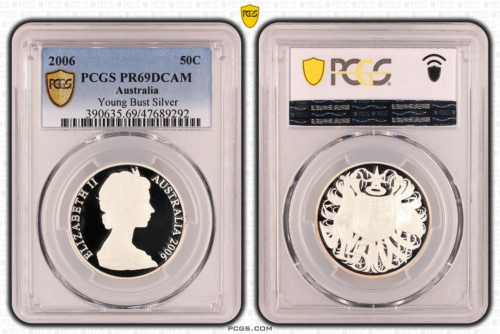 Elizabeth II, Young Bust Silver, Fifty Cent, 2006, PCGS PR69DCAM