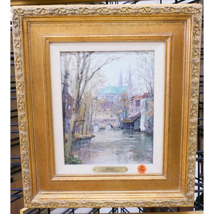 Thomas Kinkade Chartes S/N Giclee on Canvas Framed- 16x14''