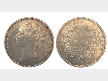 1840 QUEEN VICTORIA INDIAN SILVER RUPEE