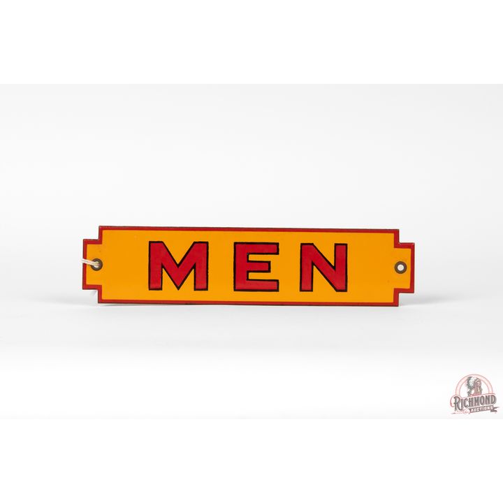 Shell Men Restroom Single Sided Porcelain Sign TAC 9.5