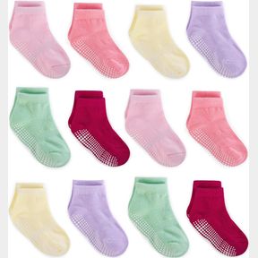 ZAPLES BABY NON SLIP GRIP ANKLE SOCKS WITH ANTI SKID GRIPPERS BOYS GIRLS LOW CUT FOR INFANTS TODDLERS KIDS SZ 6 - 12 MONTHS