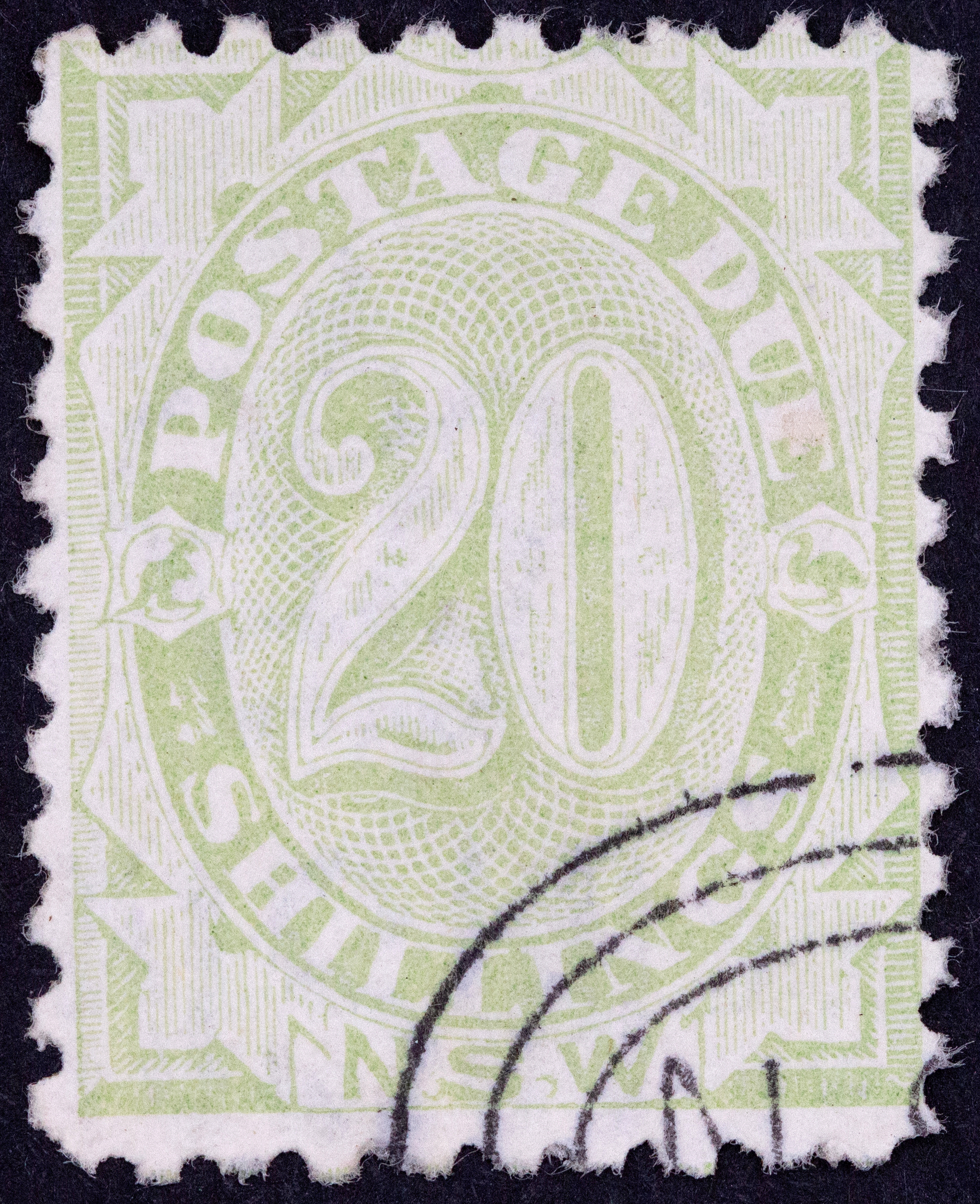 Postage Due, Twenty Shillings, Green, 1891, Good