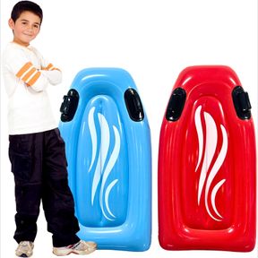 2 PACK INFLATABLE BOOGIE BOARDS FOR BEACH - KIDS INFLATABLE SURFBOARD WITH HANDLES, BODY SURF FLOATING POOL FLOAT FOR BEACH & POOL