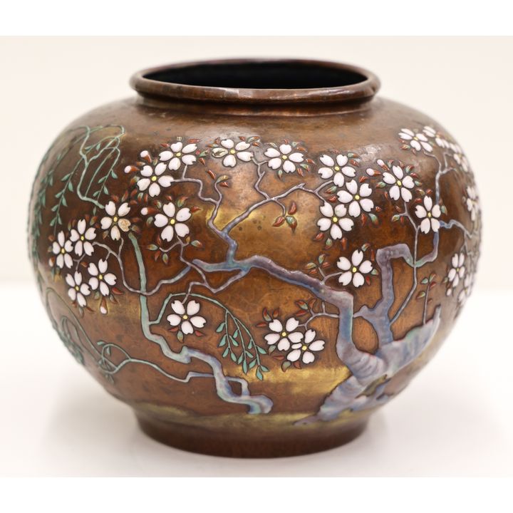 Japanese Ando Jubei Enameled Copper Vessel