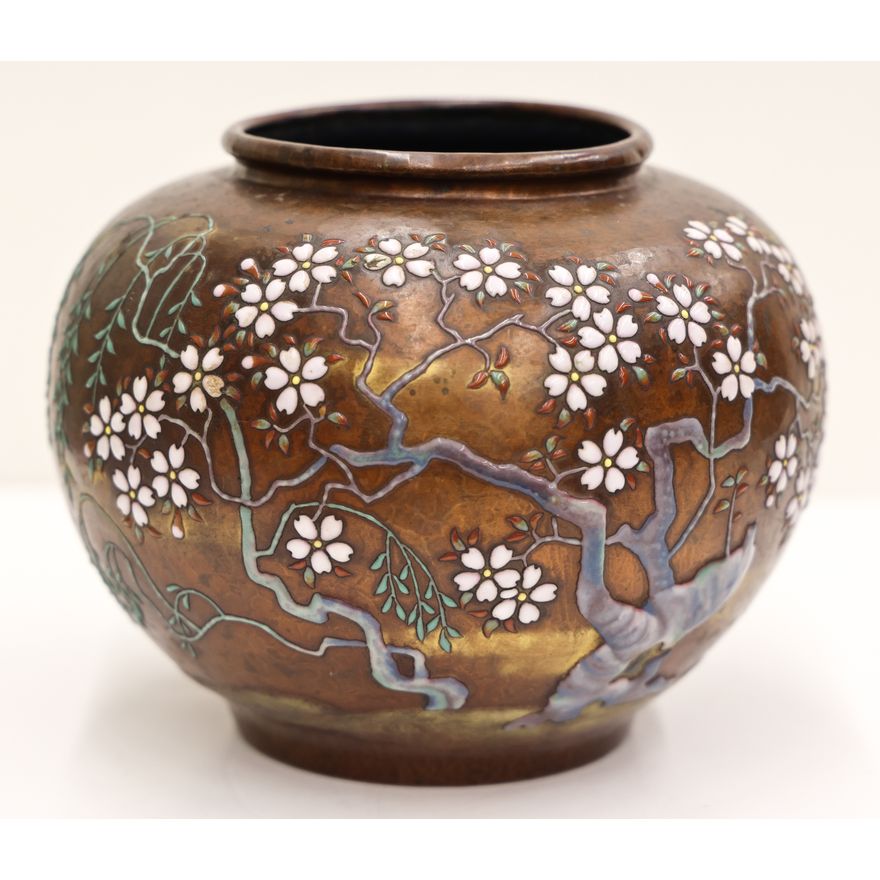 Japanese Ando Jubei Enameled Copper Vessel