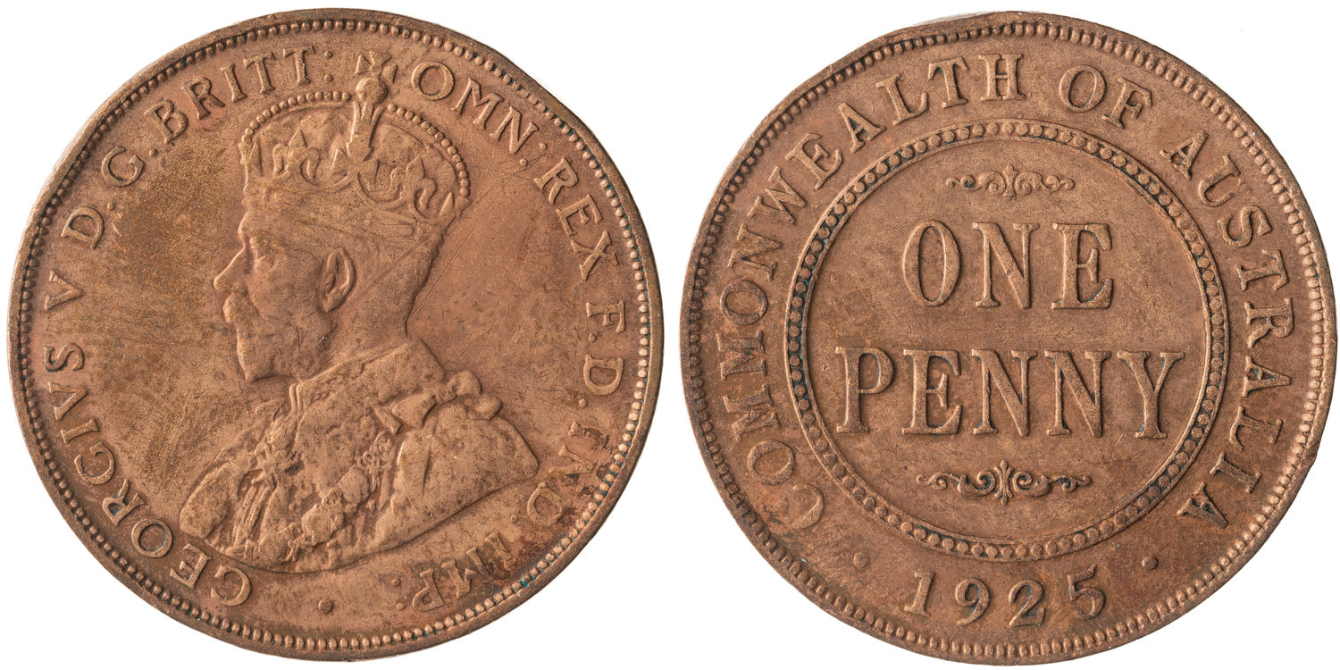 George V, Penny, 1925, VF