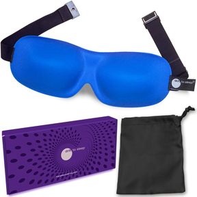 DRIFT TO SLEEP CONTOURED SLEEP MASK - ADJUSTABLE STRAP WITH BUCKLE LOCK FOR COMFORTABLE LIGHT BLOCKING - INCLUDES TRAVEL POUCH - B