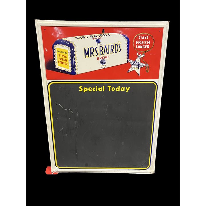 Mrs Bairds Bread Stay Fresh Longer Menu Tin Metal Sign Board.