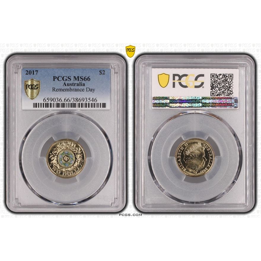 Remembrance Day Colorized, Two Dollar, 2017, PCGS MS66