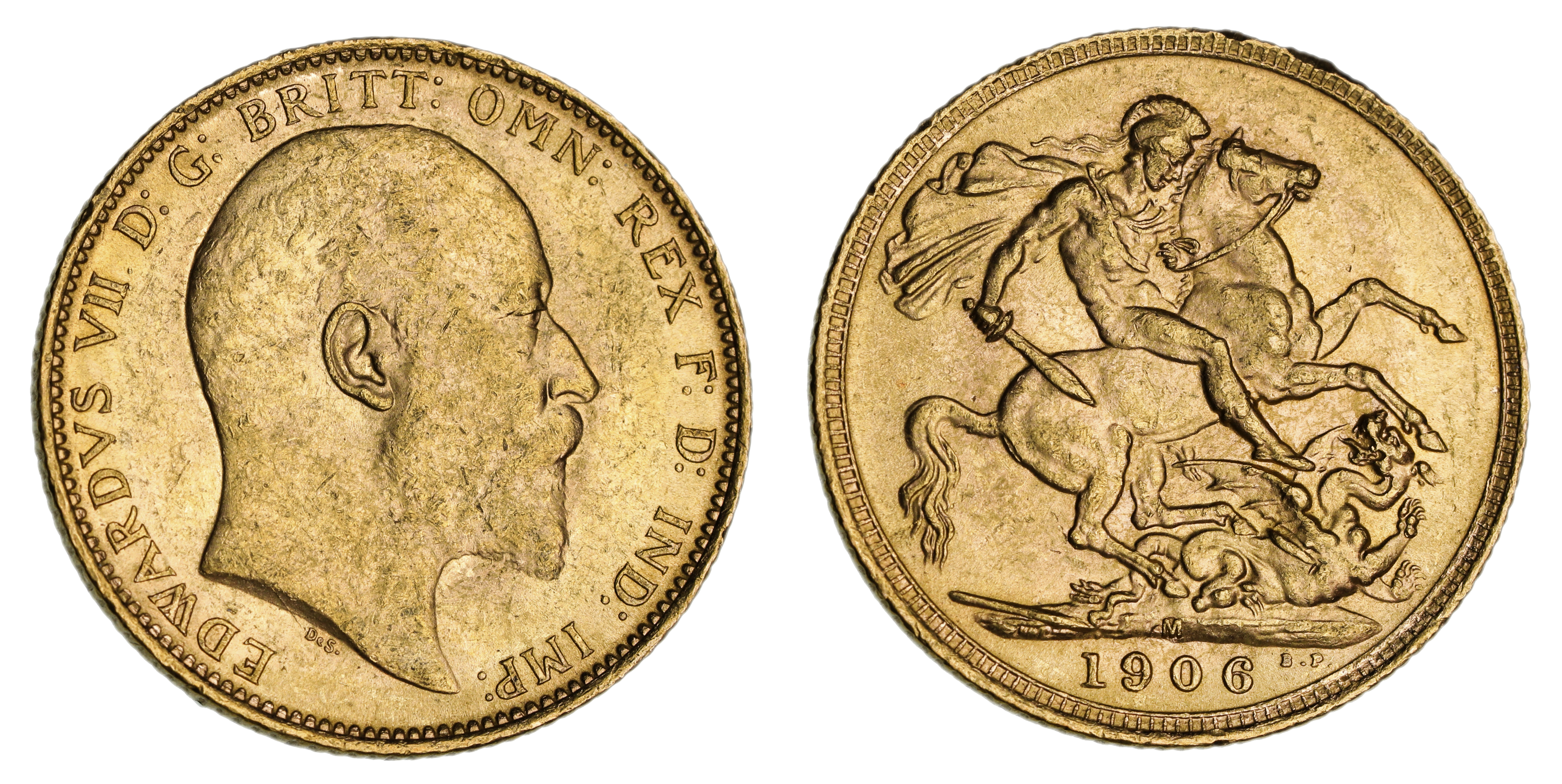 Edward VII, St. George Reverse - Melbourne Mint, Sovereign, 1906, UNC