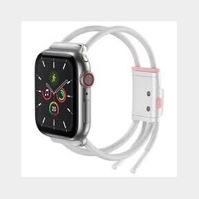 Baseus 38/40mm Lockable Rope Strap for Apple Watch Series 3/4/5 - White Pink - Bar 9902006460042-51748/8121 SN B2 (S7)