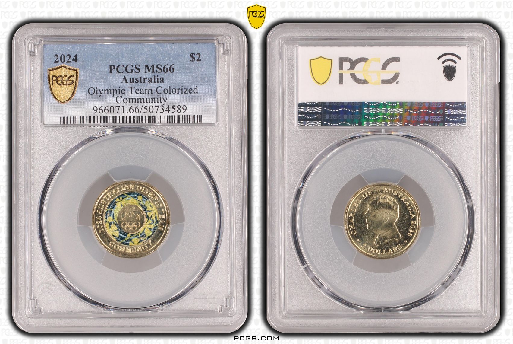 Olympic Team Colorized Community, Two Dollar, 2024, PCGS MS66