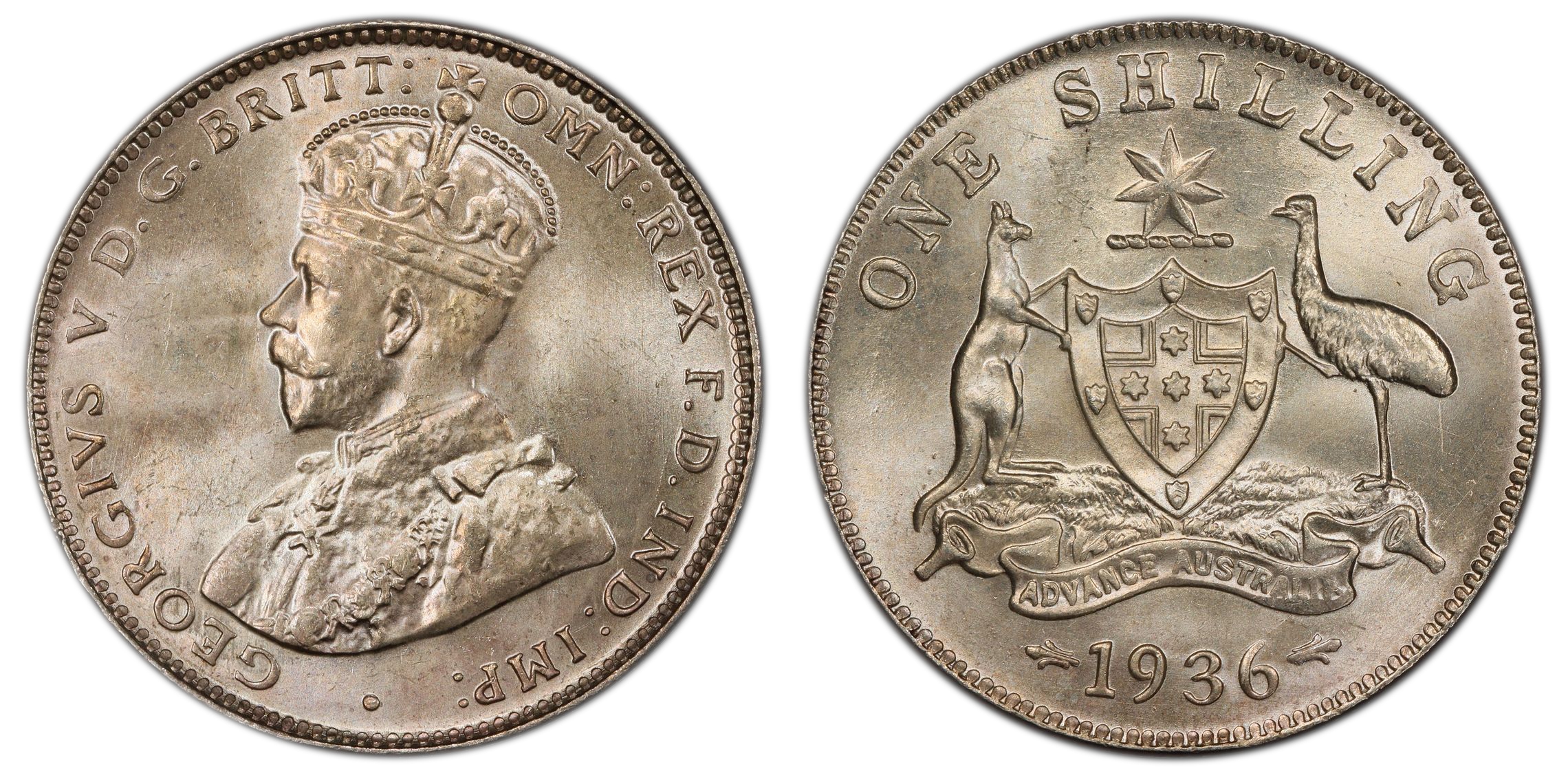 George V, Shilling, 1936, PCGS MS66