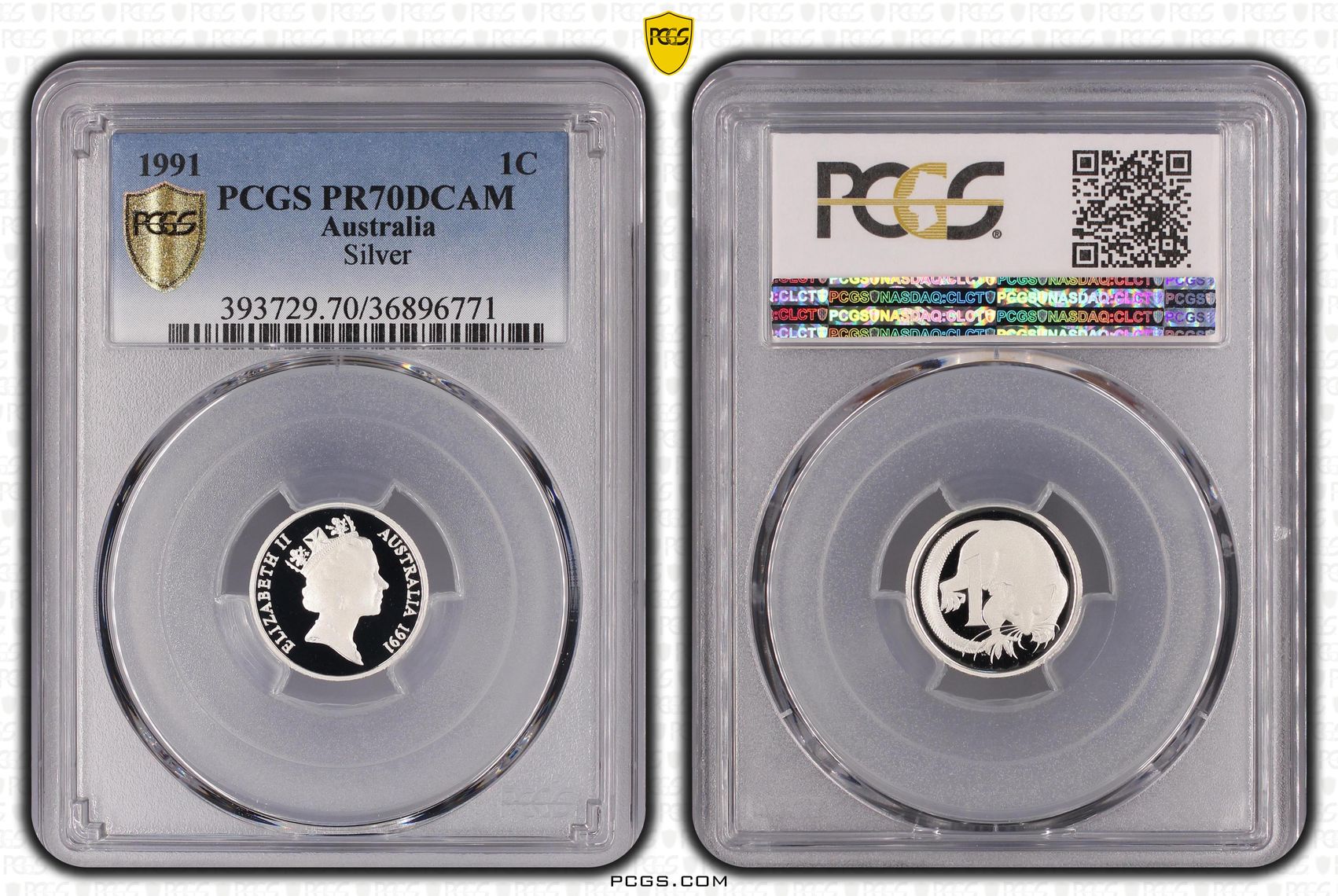 21 · 1991 Australia One Cent, 1c Proof Silver PCGS - PR70DCAM POP 56/0 -771