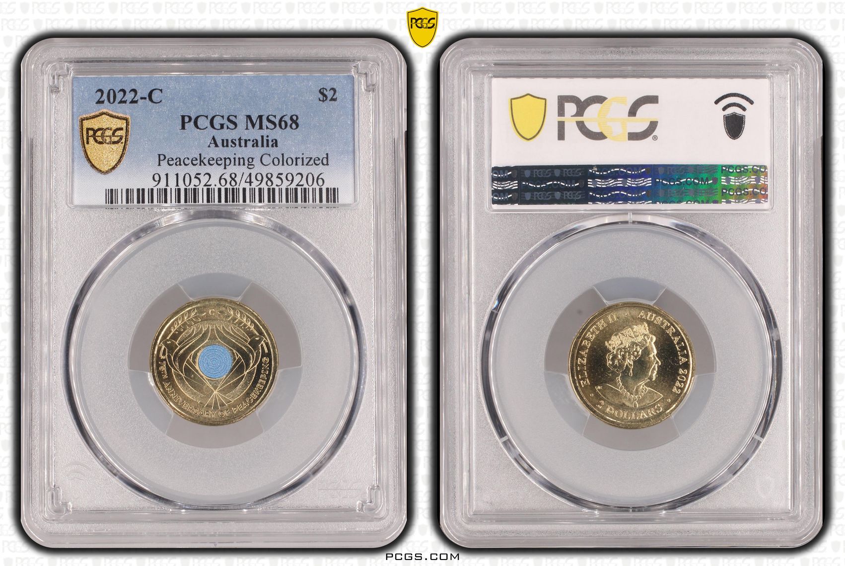 Peacekeeping Colorized , Two Dollar, 2022-C, PCGS MS68