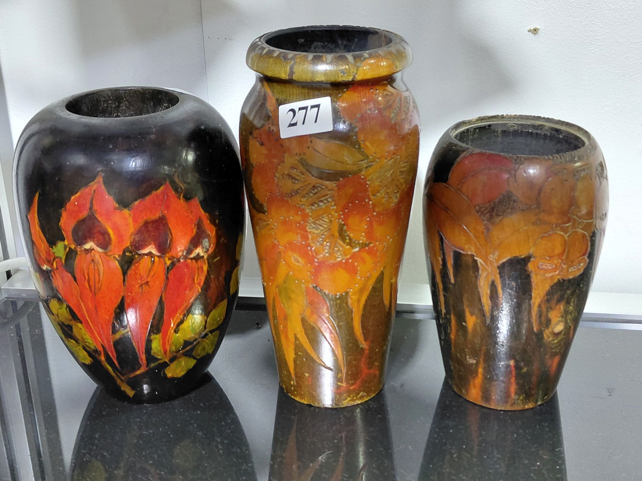 Pokerwork Vases