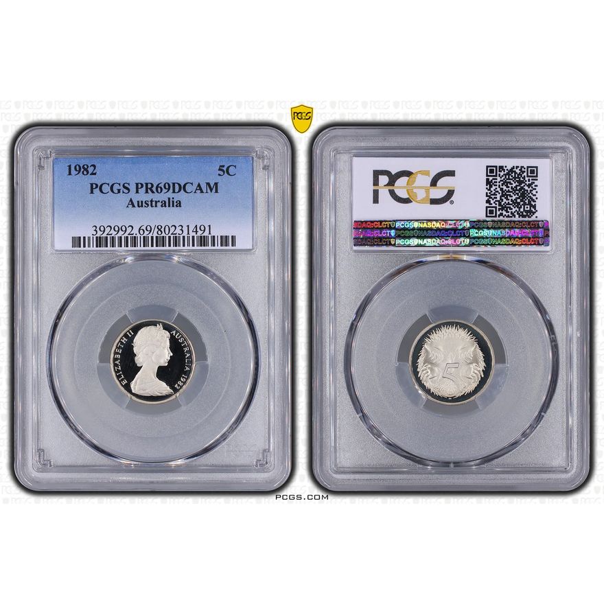 Elizabeth II, Five Cent, 1982, PCGS PR69DCAM