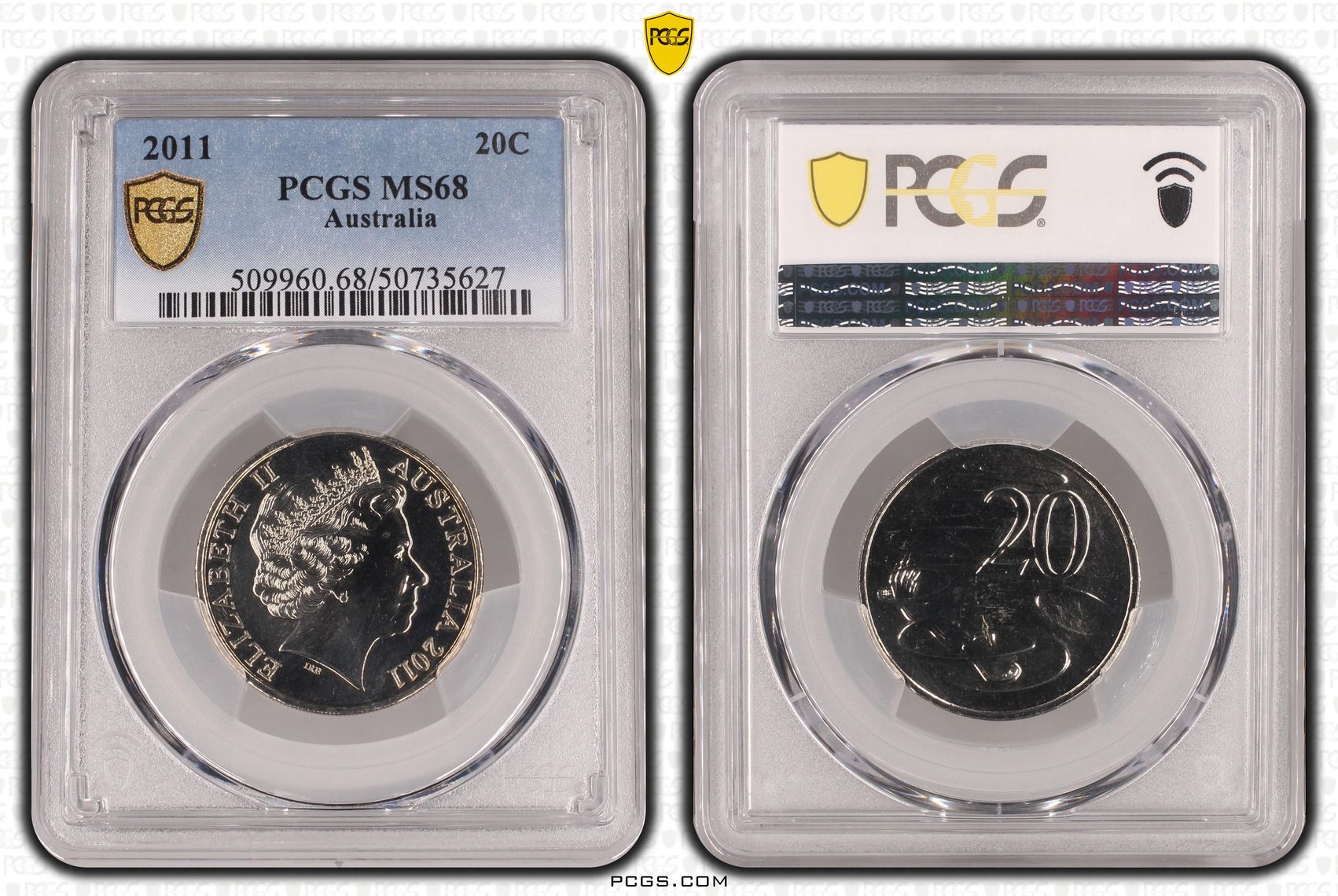 POP 3/0, Twenty Cent, 2011, PCGS MS68