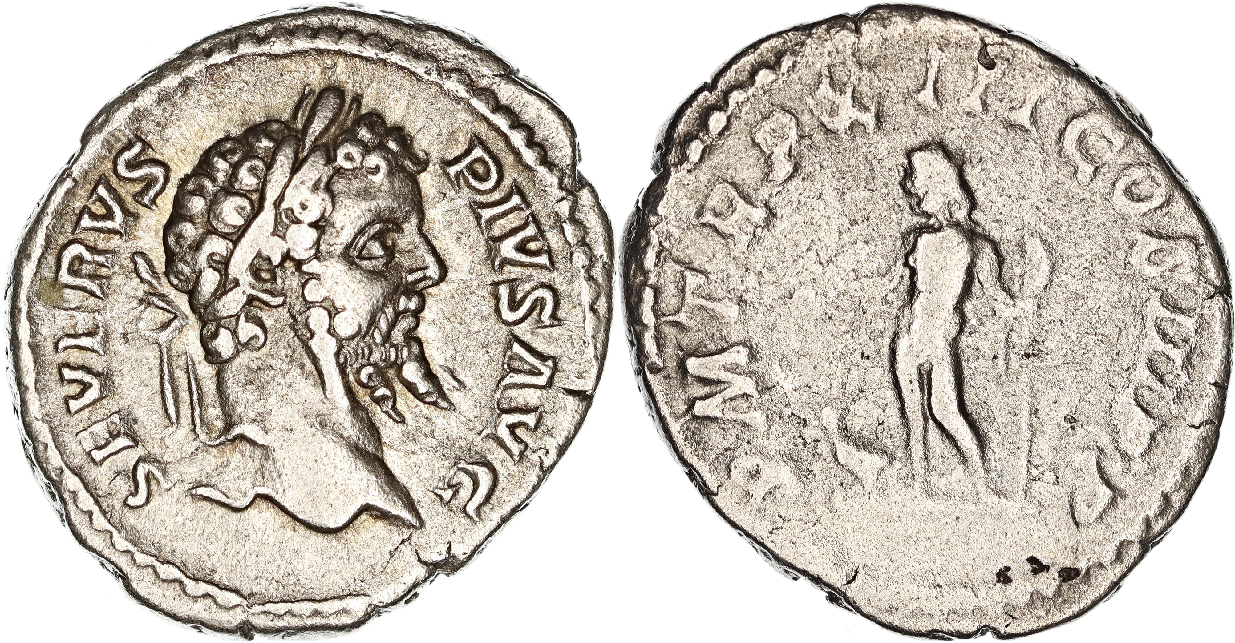 Roman Empire, Septimius Severus, Silver Denarius, 205 AD, nVF