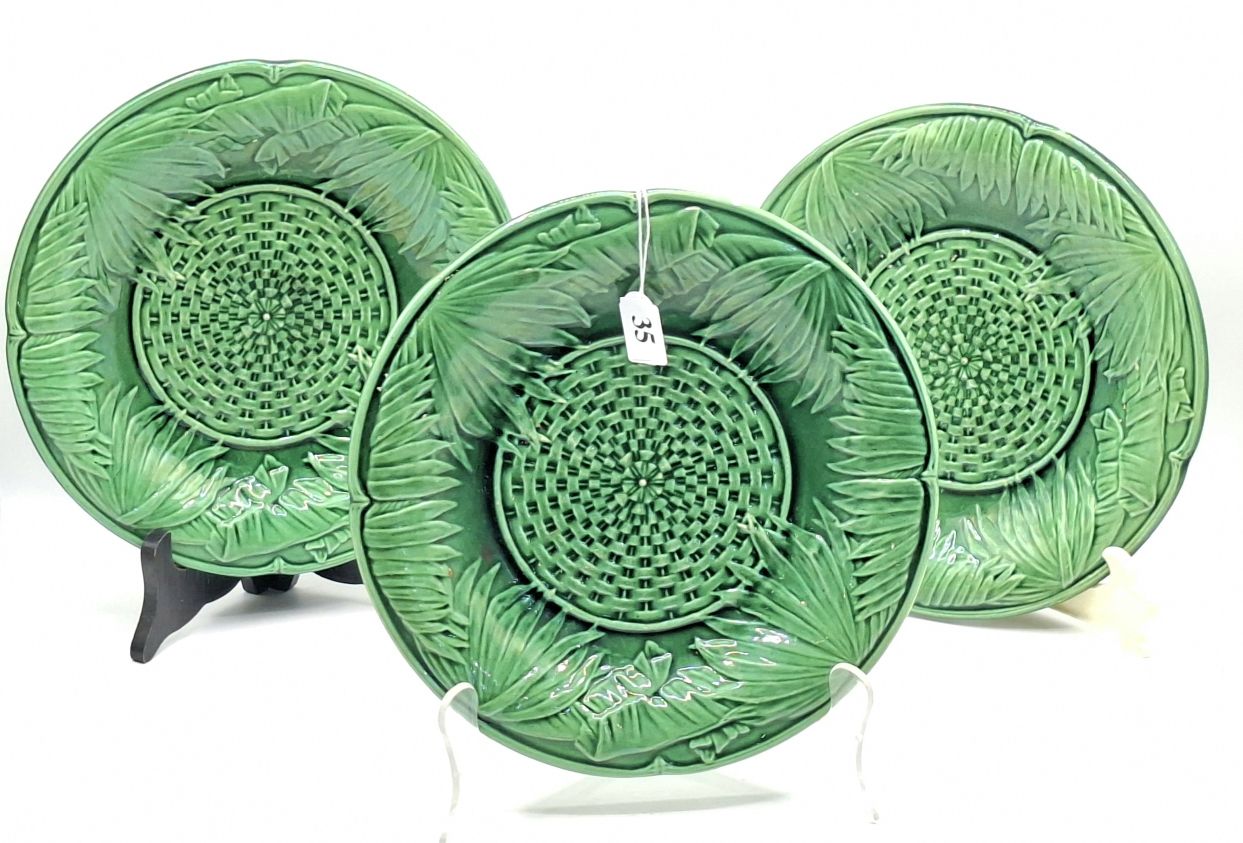 35 · MAJOLICA GLAZED PLATES