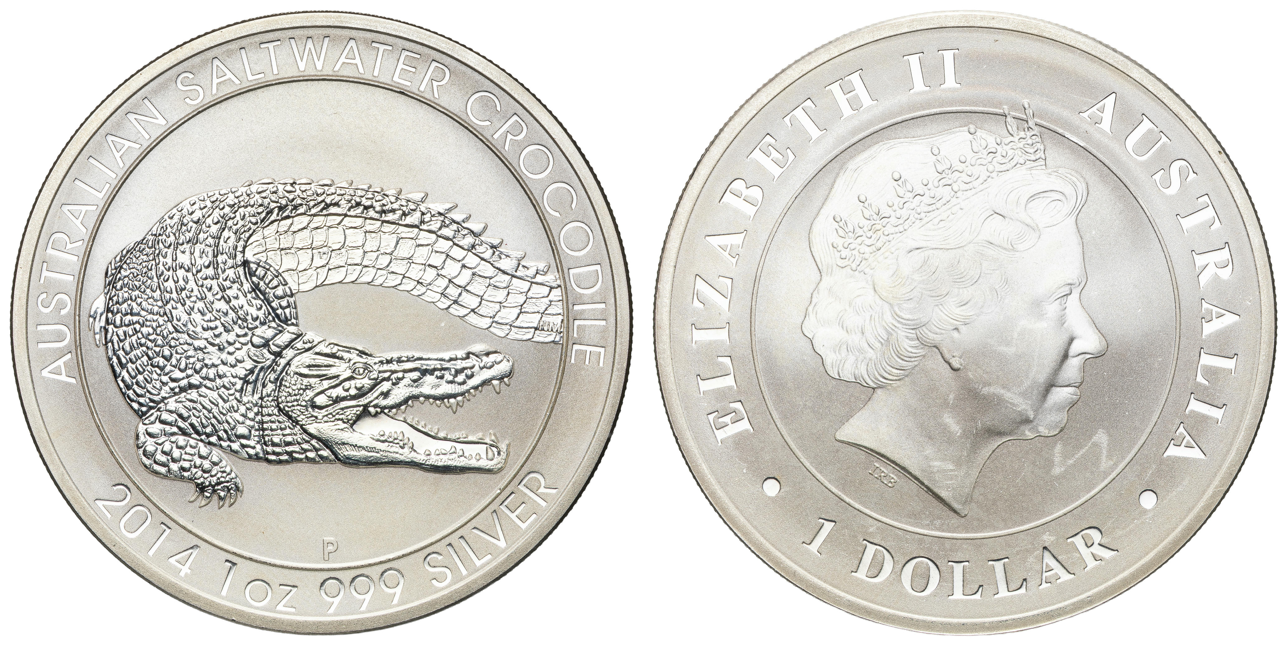 Elizabeth II, RAM - Australian Saltwater Crocodile Series, Graham, One Dollar, 2014, UNC