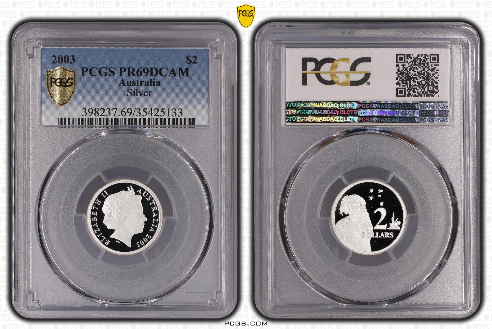 Elizabeth II, Silver, Two Dollar, 2003, PCGS PR69DCAM
