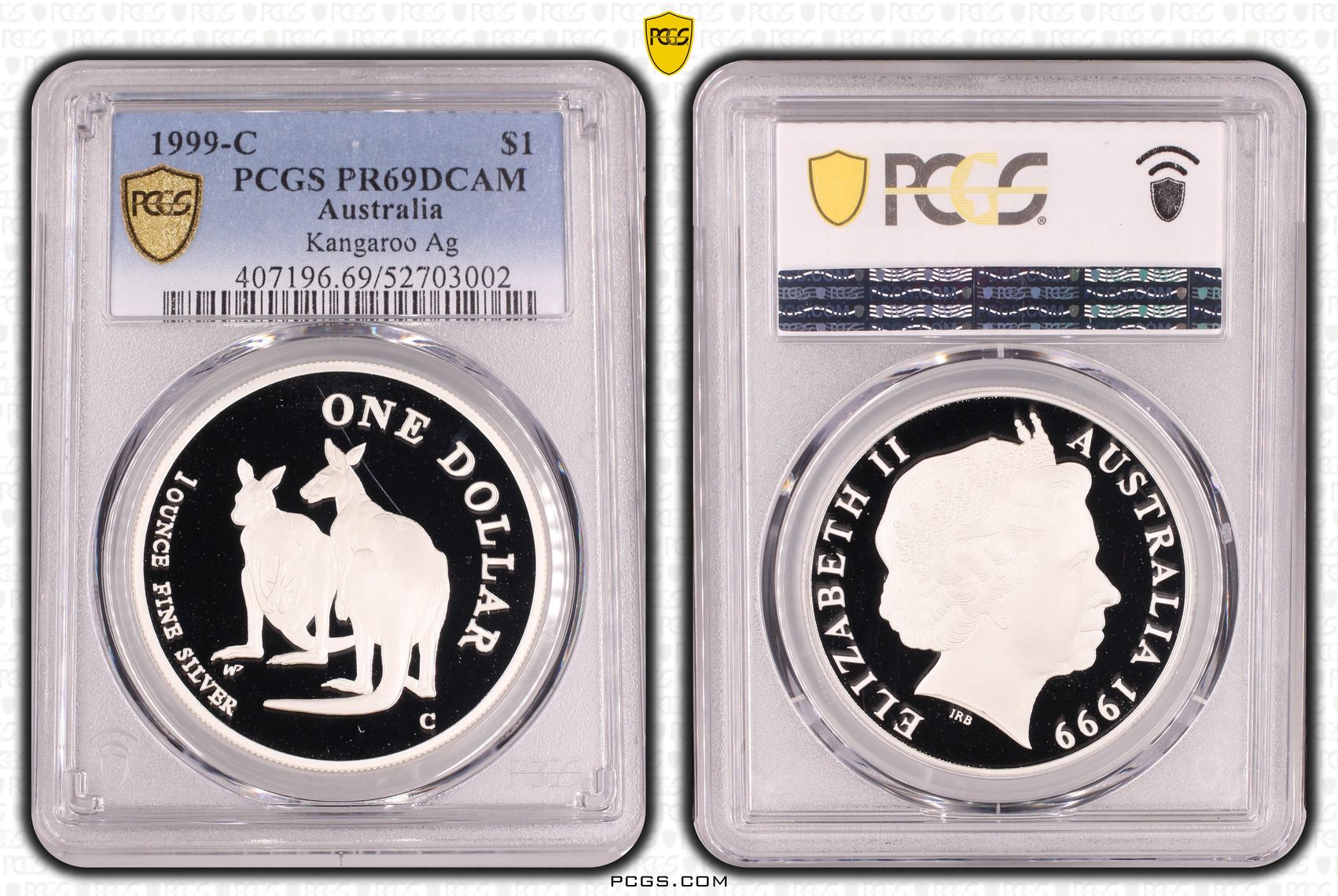 Kangaroo Silver, One Dollar, 1999-C, PCGS PR69DCAM
