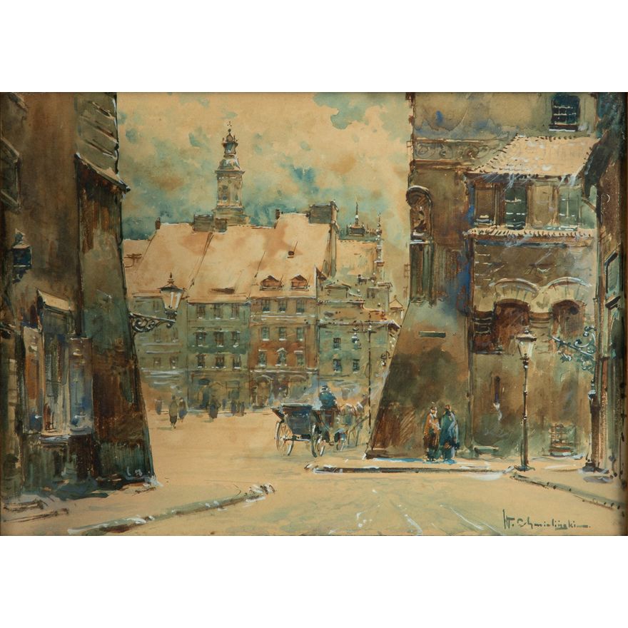 Władysław Chmieliński | Widok na rynek z ul. Nowomiejskiej