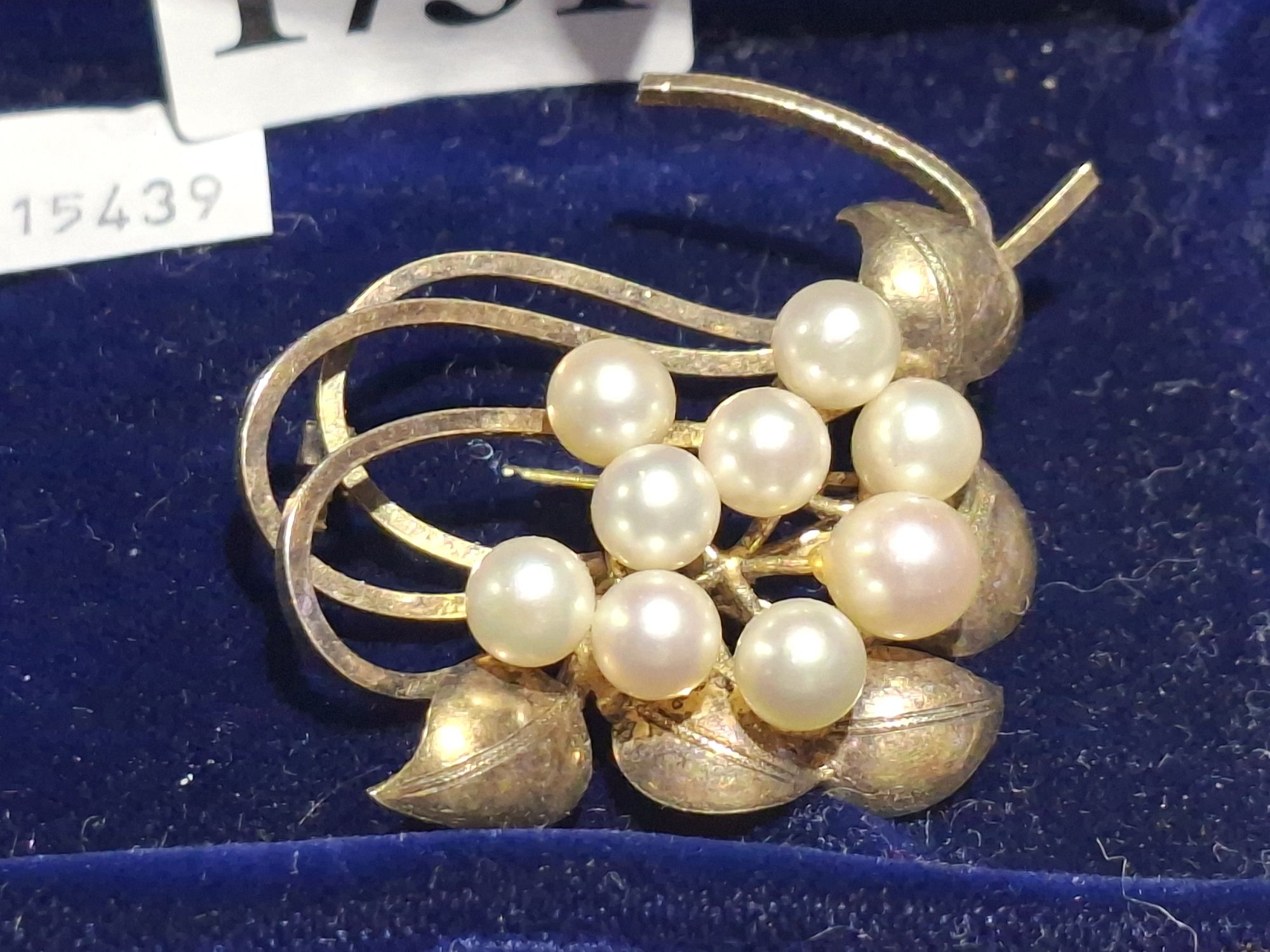 Gilded Pearl Brooch