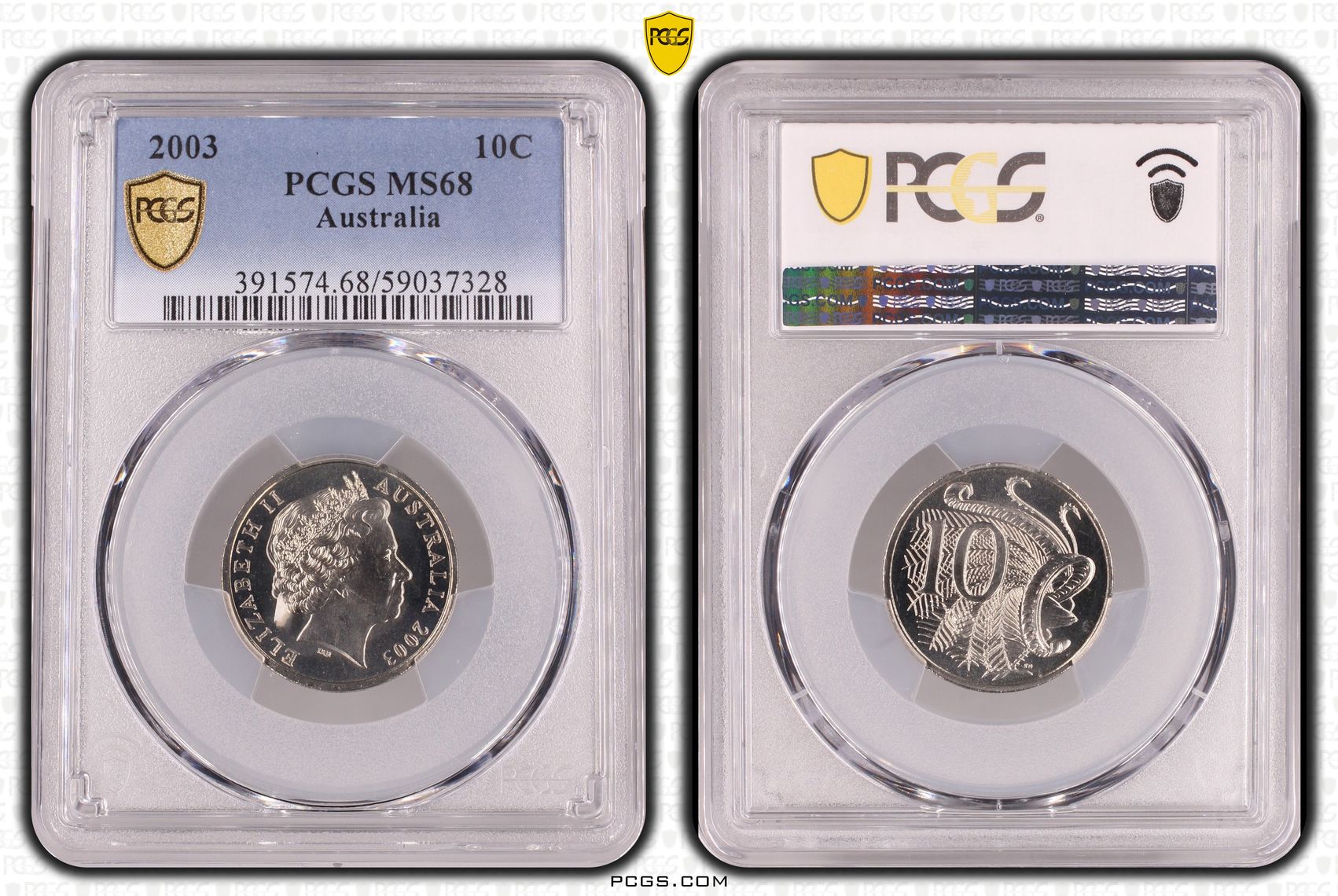 Ten Cent, 2003, PCGS MS68