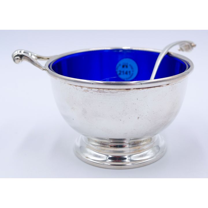 Redlich & Co. Sterling Cobalt Lined Condiment Server w/ Spoon