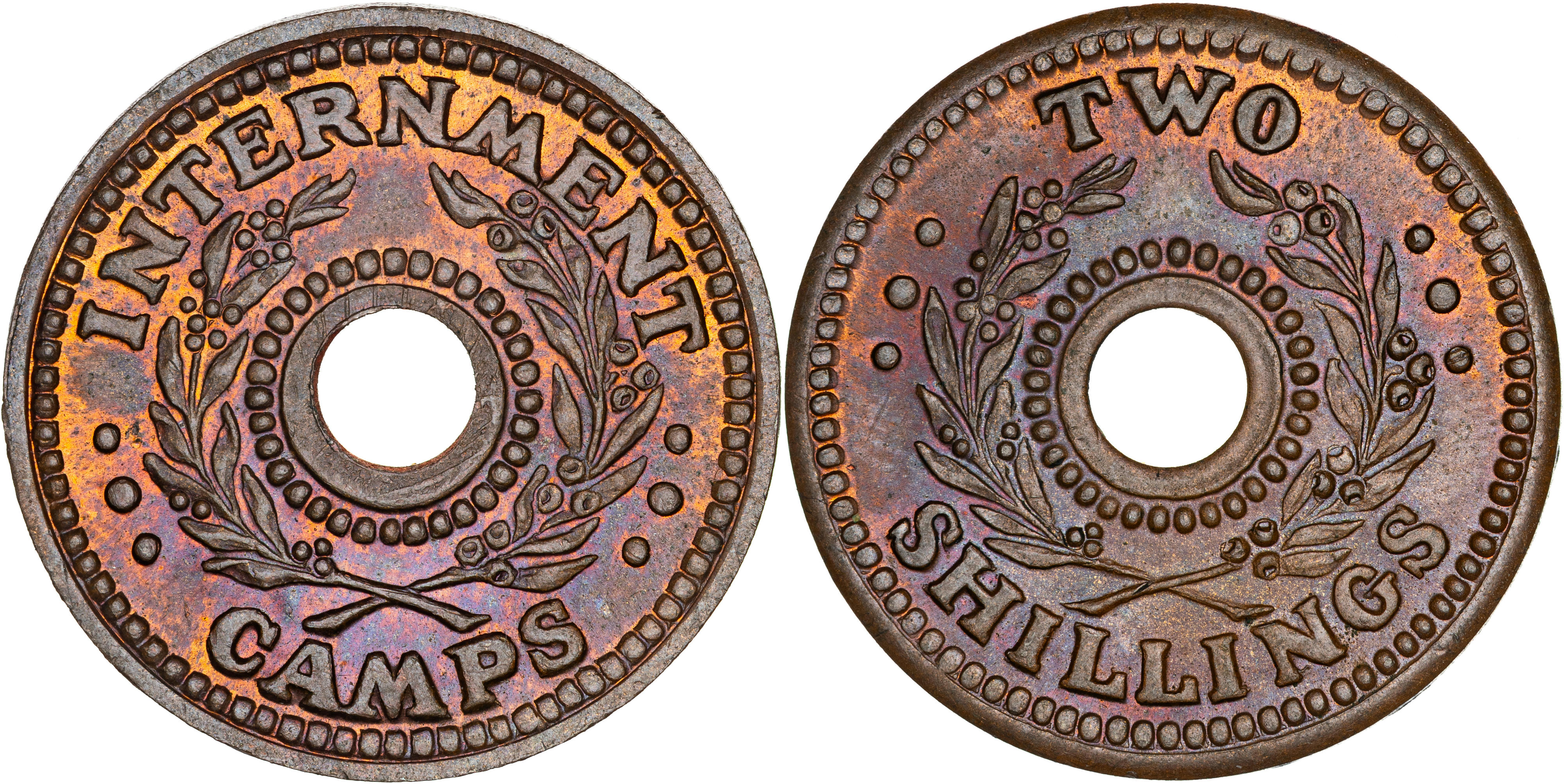 Hay Internment Camp, Two Shillings, 1943, UNC