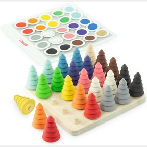 ULANIK FIR TREES ON BOARD, MONTESSORI TOYS FOR 3 YEAR OLDS, WOODEN TREES, KIDS GAMES, SENSORY TOYS, TODDLER TOYS, COLOUR SORTING T