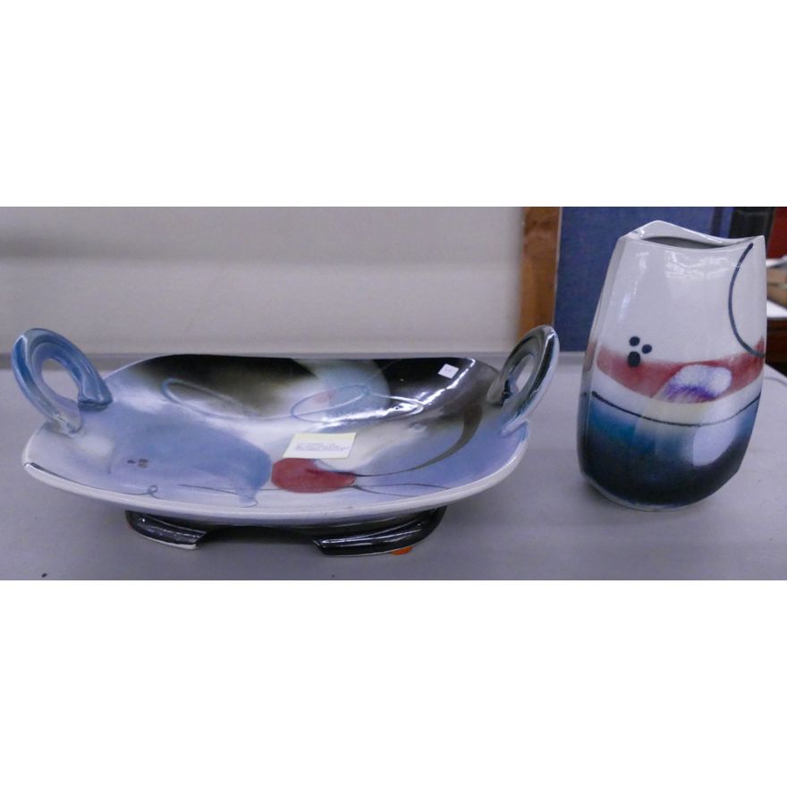 2pc Loren Lukens Studio Pottery- 8-15''