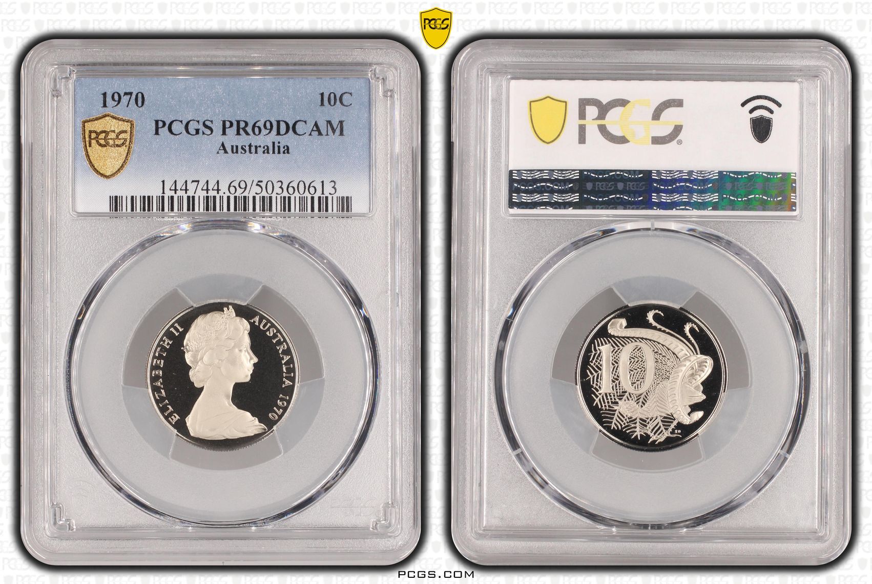 , Ten Cent, 1970, Pcgs Pr69dcam