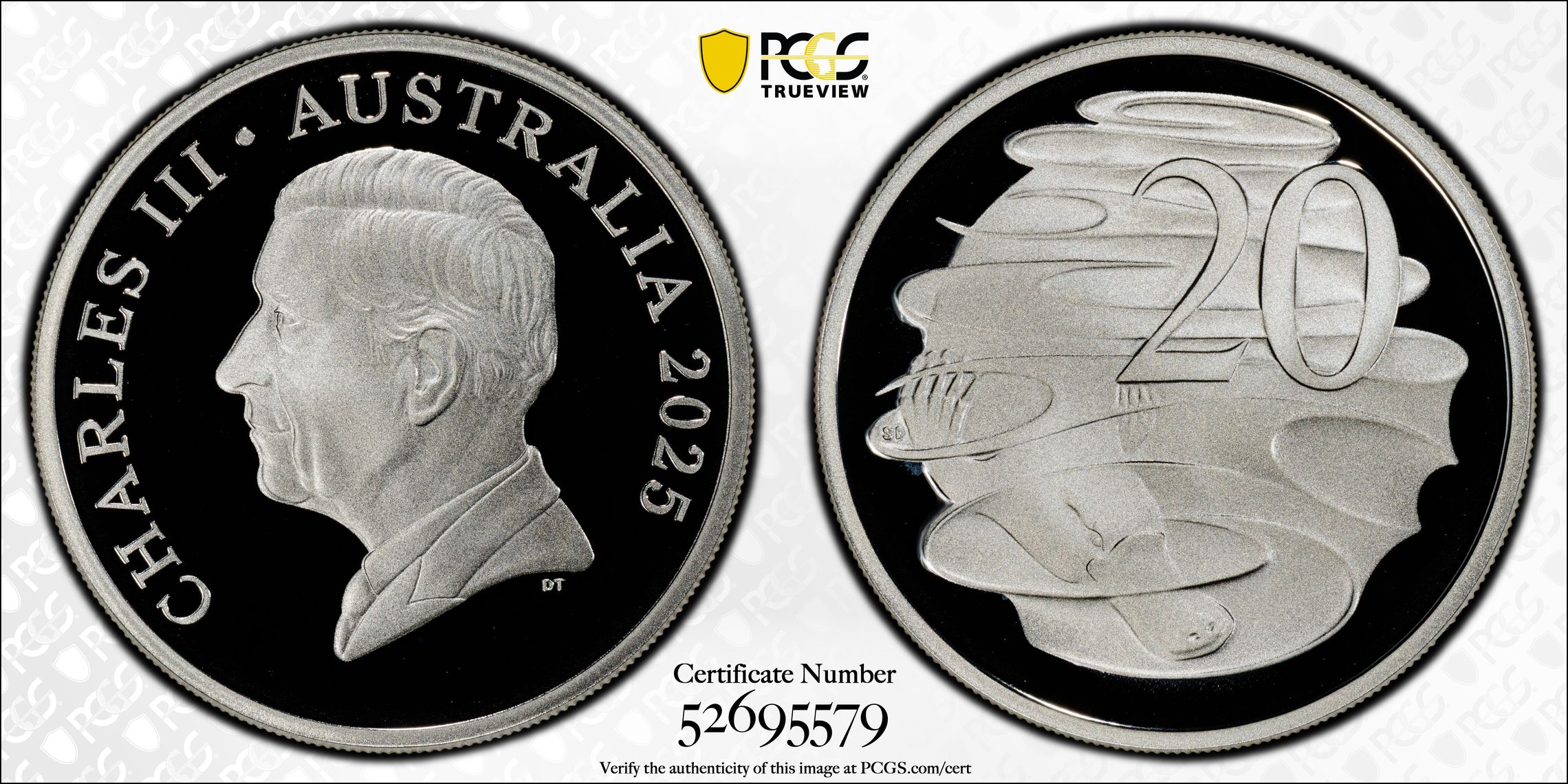 Silver, POP 11/0, Twenty Cent, 2025, PCGS PR70DCAM