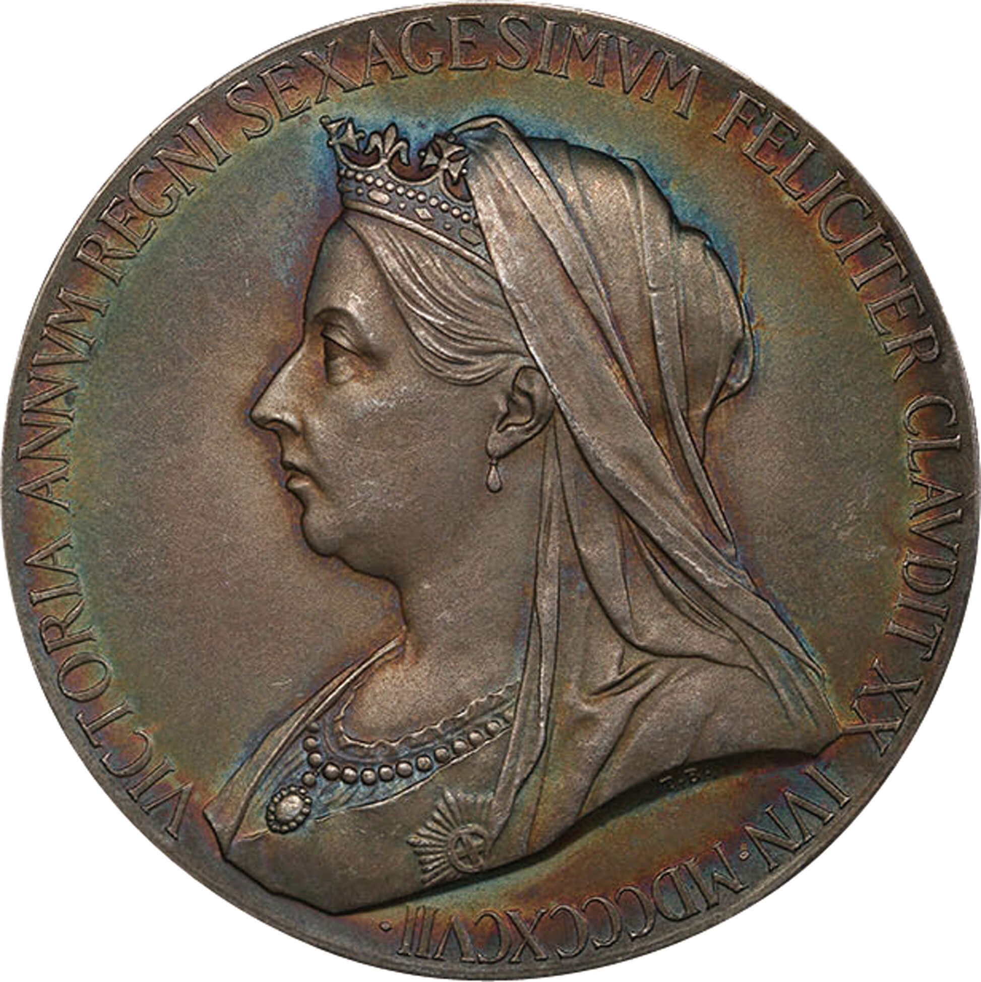 英国-GB. 1897. Silver. PCGS SP62 Matte. マット極美／未. Matte AU