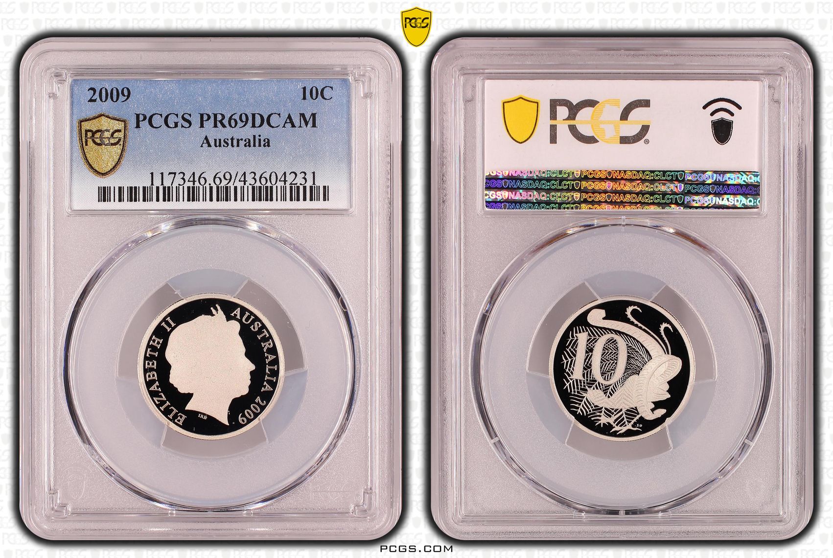 , Ten Cent, 2009, Pcgs Pr69dcam