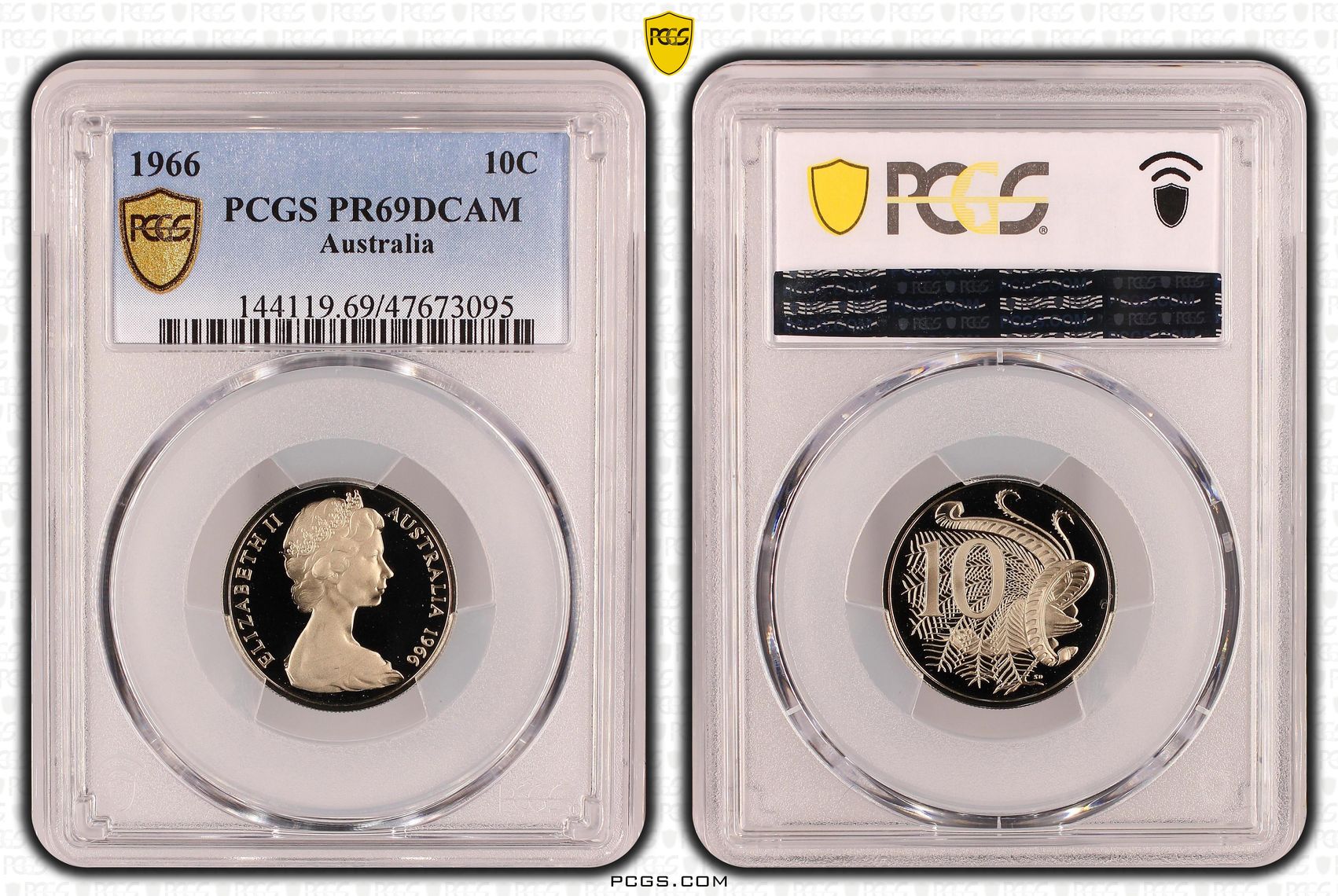 Ten Cent, 1966, Pcgs Pr69dcam