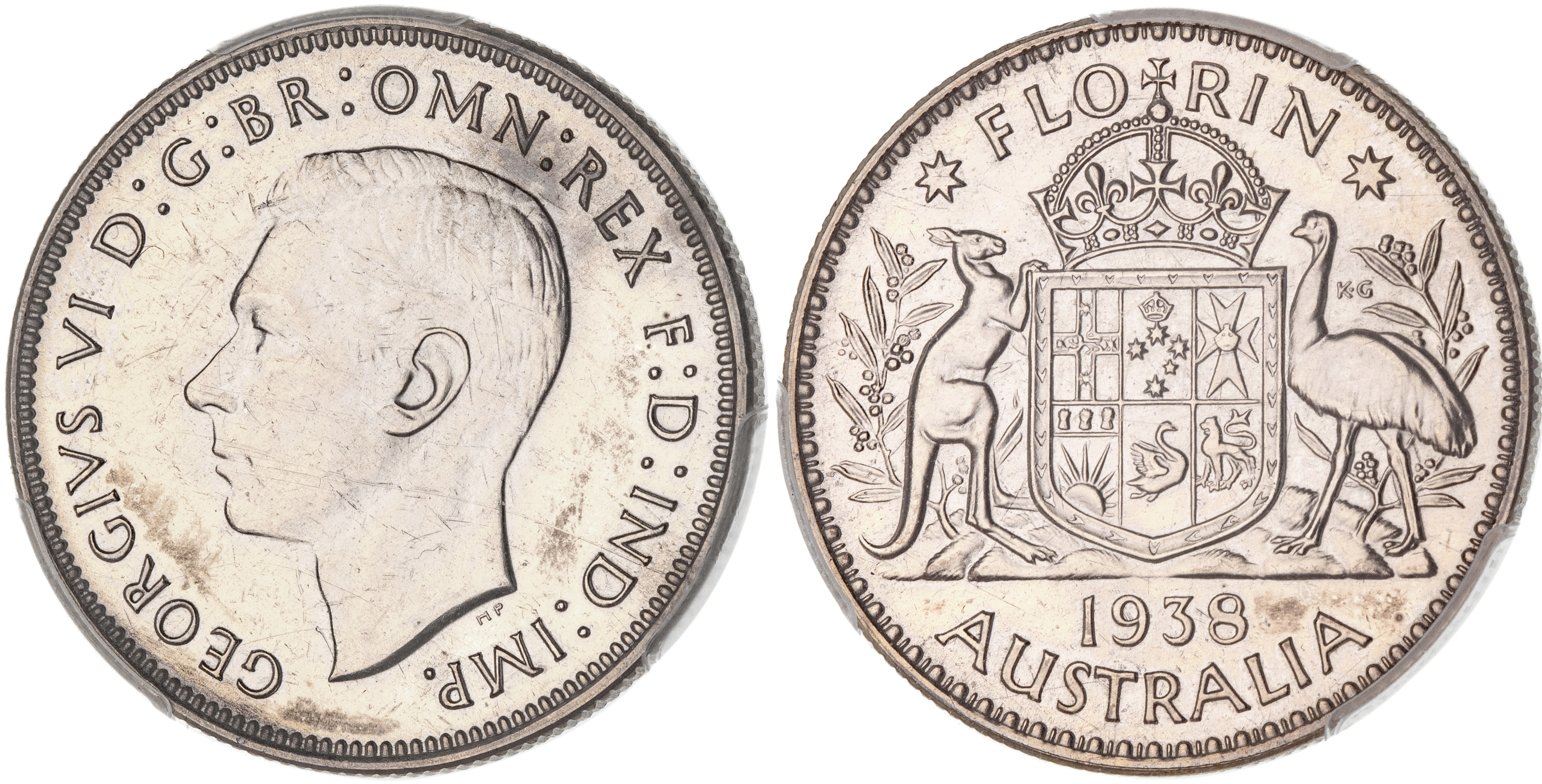 George VI, Florin, 1938, PCGS PR 62