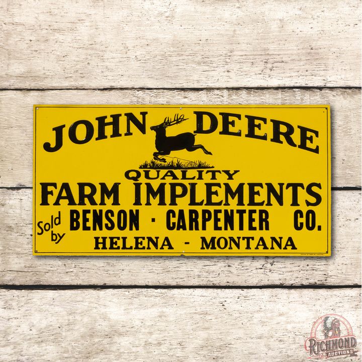 John Deere Leaping Deere Logo Montana Single Sided Metal Sign TAC 9